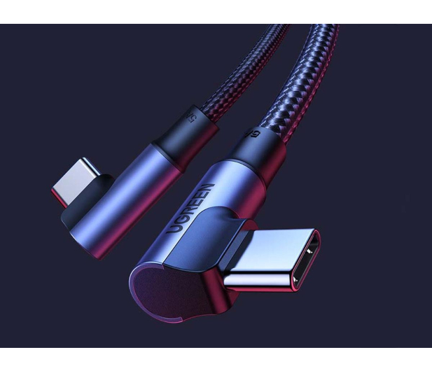 UGREEN Kabel USB-C do USB-C kątowy US335 5A 100W 1m czarny - 1489150 - zdjęcie 2